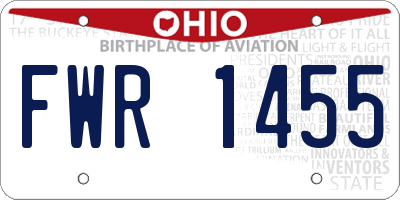 OH license plate FWR1455