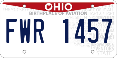 OH license plate FWR1457
