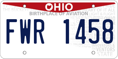 OH license plate FWR1458