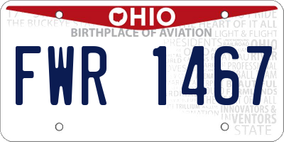 OH license plate FWR1467