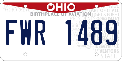 OH license plate FWR1489