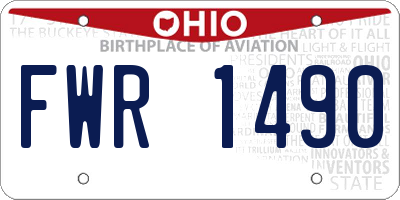 OH license plate FWR1490