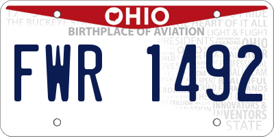 OH license plate FWR1492