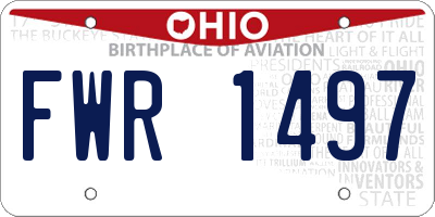 OH license plate FWR1497