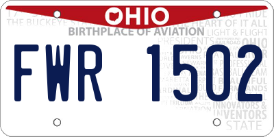 OH license plate FWR1502
