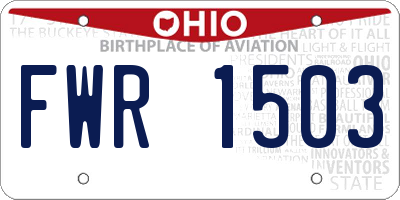 OH license plate FWR1503