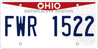 OH license plate FWR1522