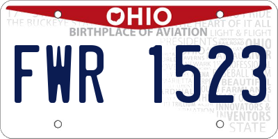 OH license plate FWR1523