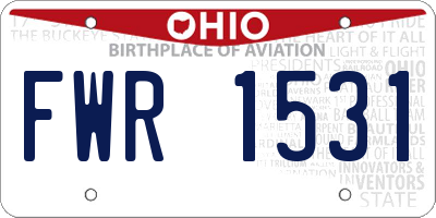 OH license plate FWR1531