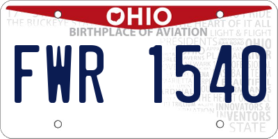 OH license plate FWR1540