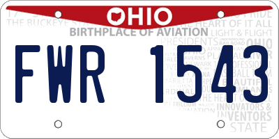 OH license plate FWR1543