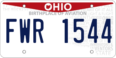 OH license plate FWR1544