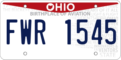 OH license plate FWR1545