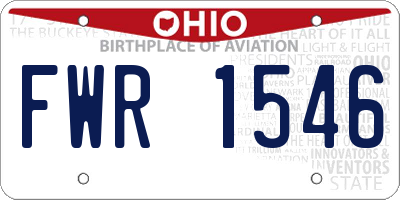 OH license plate FWR1546