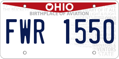 OH license plate FWR1550