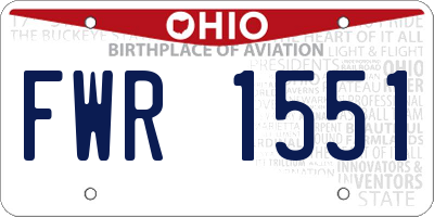 OH license plate FWR1551