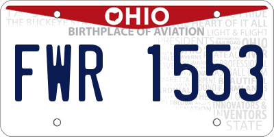 OH license plate FWR1553