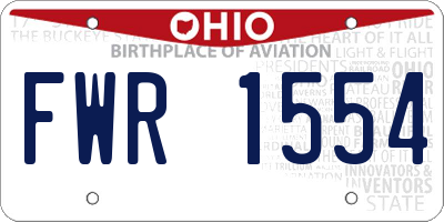 OH license plate FWR1554