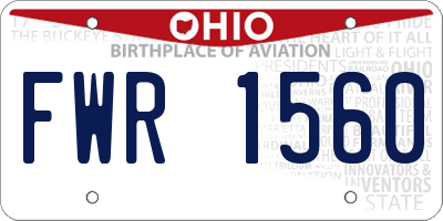 OH license plate FWR1560