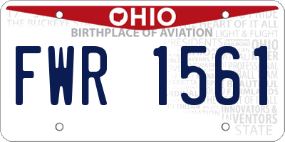 OH license plate FWR1561