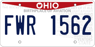 OH license plate FWR1562