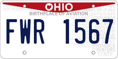 OH license plate FWR1567