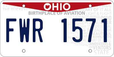 OH license plate FWR1571