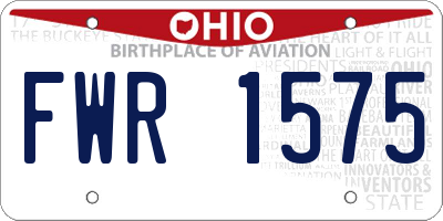 OH license plate FWR1575
