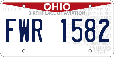 OH license plate FWR1582