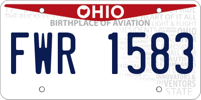 OH license plate FWR1583