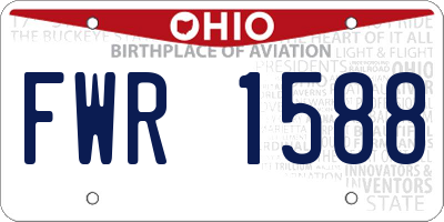 OH license plate FWR1588
