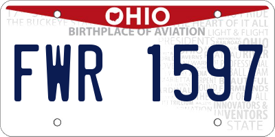 OH license plate FWR1597