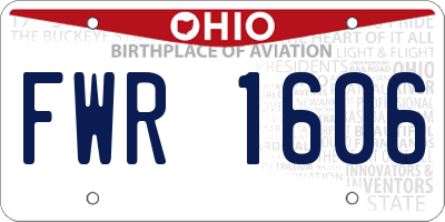 OH license plate FWR1606