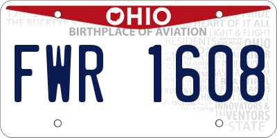 OH license plate FWR1608