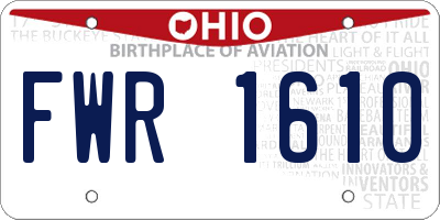 OH license plate FWR1610
