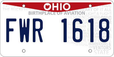 OH license plate FWR1618