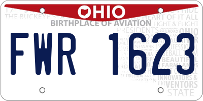 OH license plate FWR1623