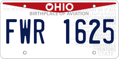 OH license plate FWR1625