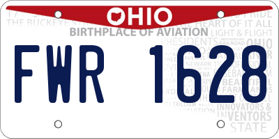OH license plate FWR1628