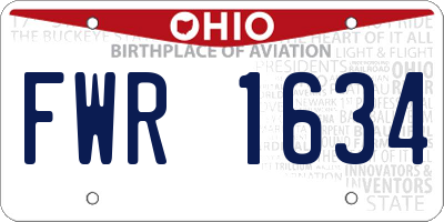OH license plate FWR1634