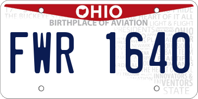 OH license plate FWR1640