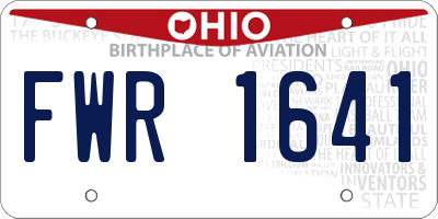OH license plate FWR1641