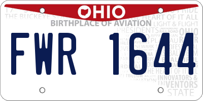 OH license plate FWR1644