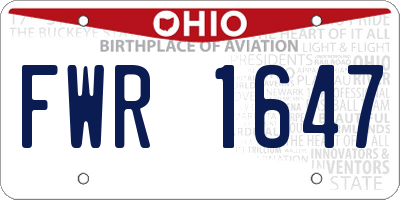 OH license plate FWR1647