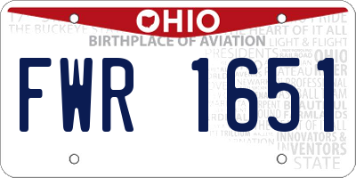 OH license plate FWR1651