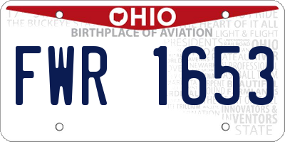 OH license plate FWR1653