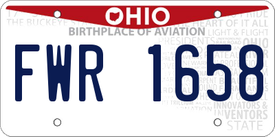 OH license plate FWR1658