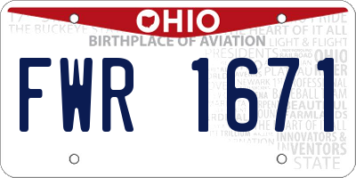 OH license plate FWR1671
