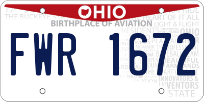 OH license plate FWR1672