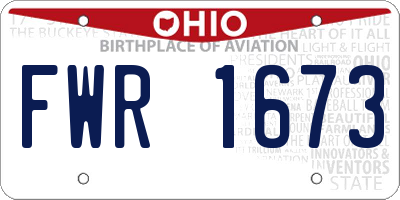 OH license plate FWR1673